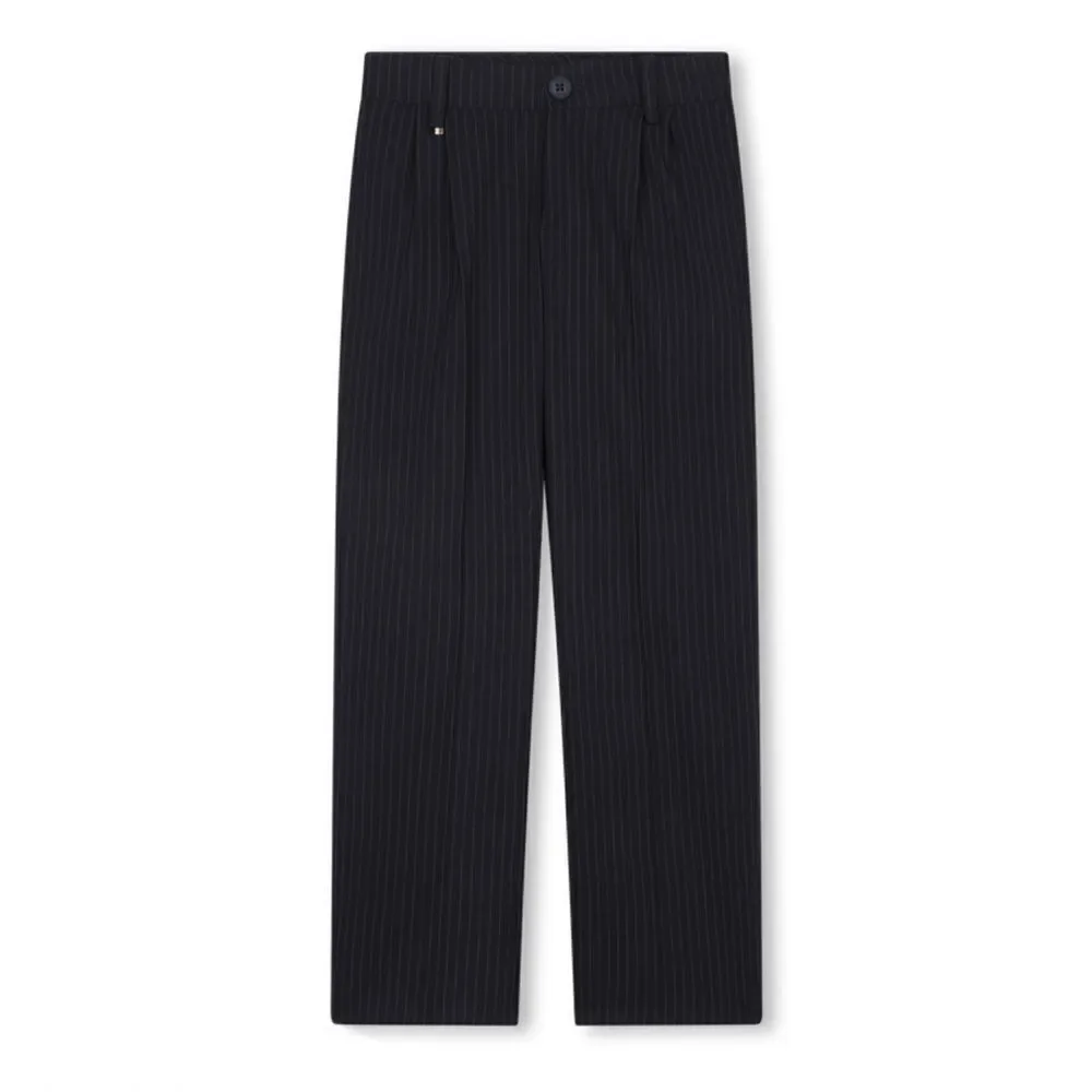 BOSS - Pinstripe Dress Pants - Navy